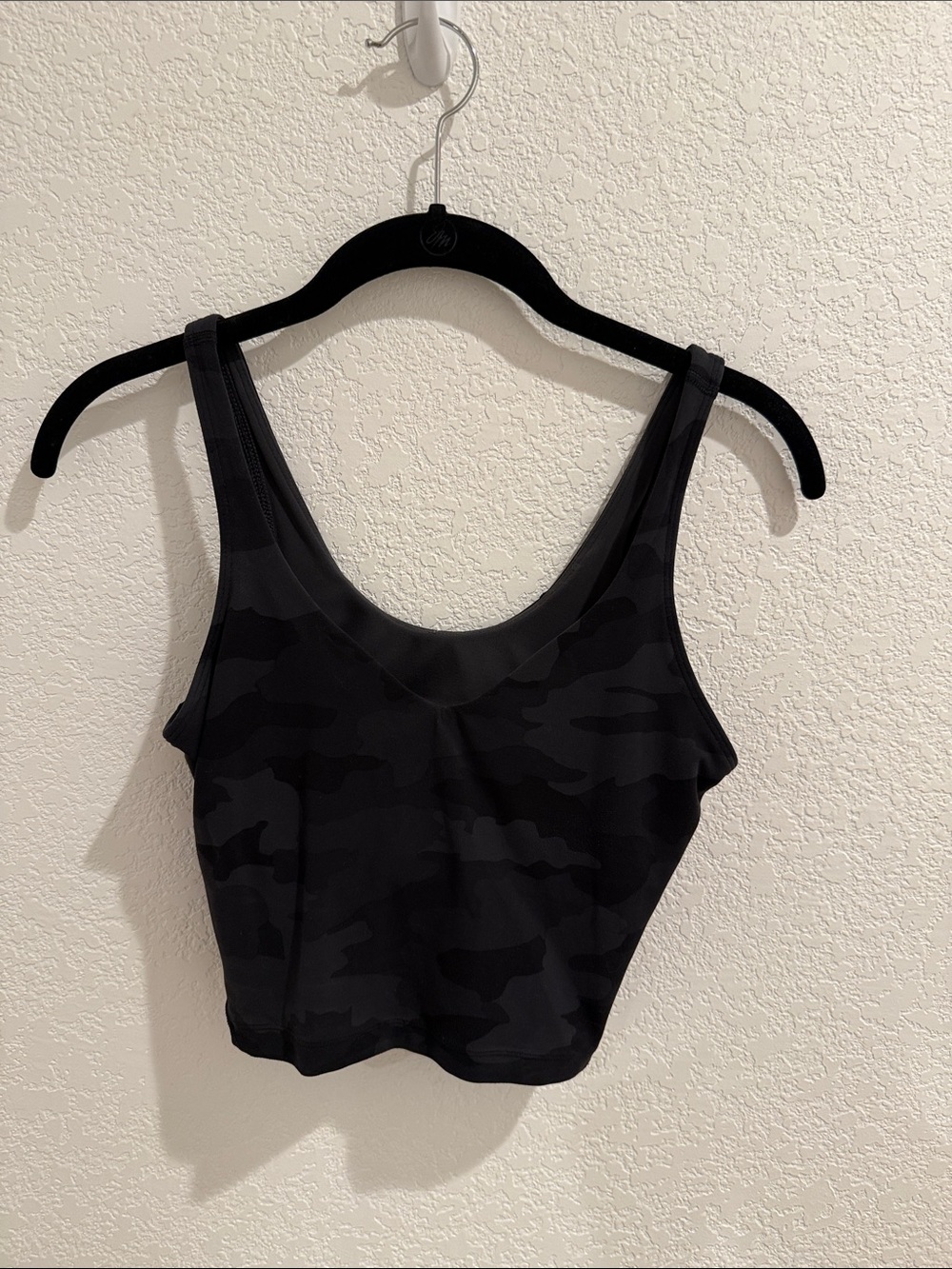 lululemon athletica Black Camouflage Cropped Tank Top
